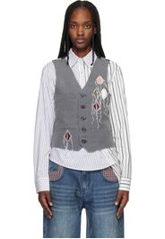 Andersson Bell Gray Back Knit Argyle Patched Vest