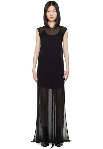 Ann Demeulemeester Black Semi-Sheer Maxi Dress