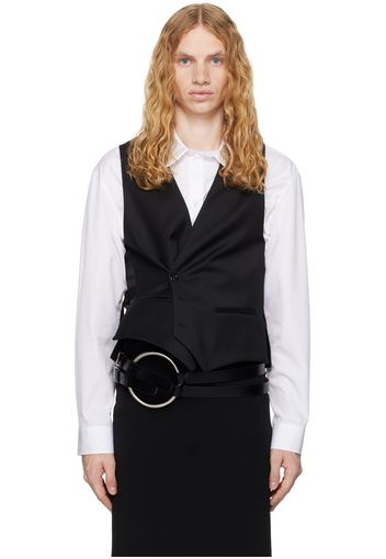 Ann Demeulemeester Black Ove Asymmetric Closure Waistcoat