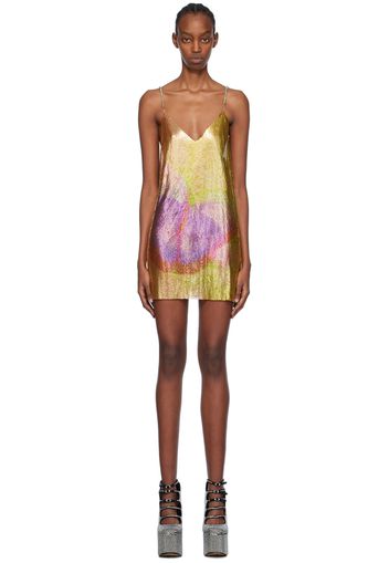 Anna Sui Gold Impressionism Butterfly Minidress