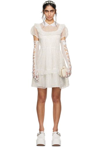 Anna Sui SSENSE Exclusive White Ruffled Minidress