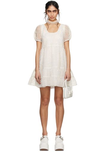 Anna Sui SSENSE Exclusive White Gathered Minidress