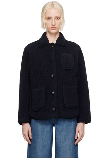 A.P.C. Navy Esther Faux-Shearling Jacket