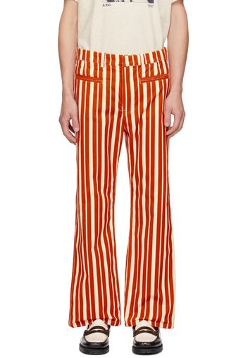 A.P.C. Orange & Off-White Tame Impala Edition Striped Trousers