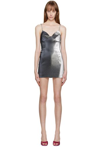 AREA Silver Pyramid Cup Minidress