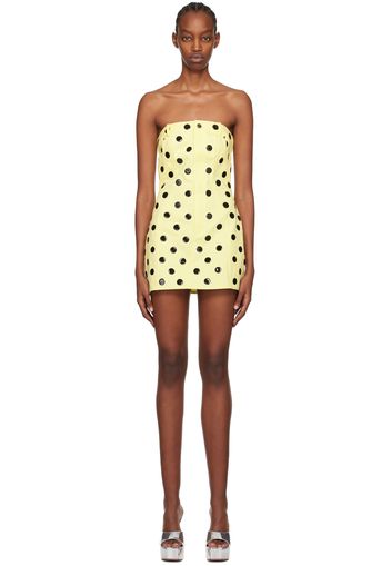 AREA Yellow Polka Dot Minidress