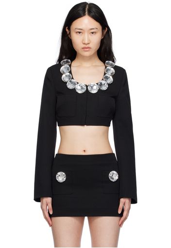 AREA Black Jumbo Crystal Blazer