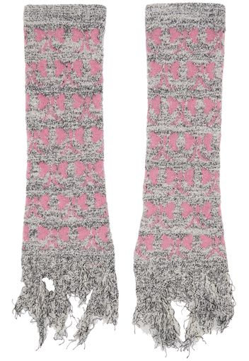 Ashley Williams Gray & Pink Bow Reaper Arm Warmers
