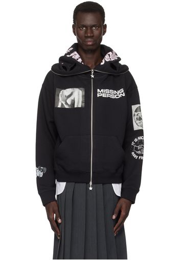 Ashley Williams Black 'Missing Person' Butterfly Hoodie