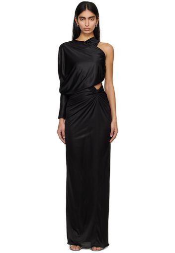 Atlein Black Knotted Maxi Dress