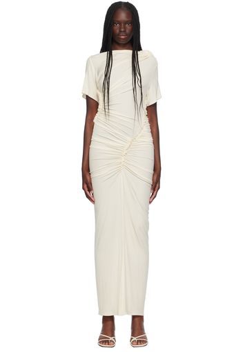 Atlein Off-White Asymmetric Maxi Dress