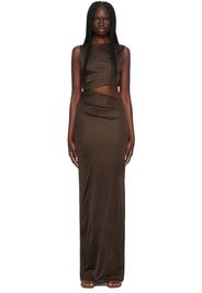 Atlein Brown Cutout Maxi Dress