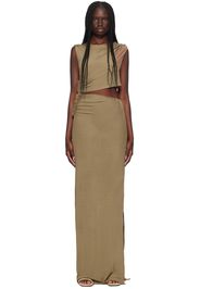 Atlein Taupe Cutout Maxi Dress