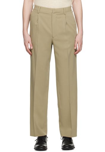 AURALEE Khaki Pleated Trousers