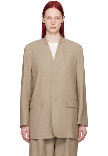 AURALEE Taupe No Collar Blazer