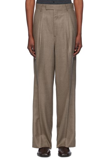 AURALEE Brown Super Light Wool Trousers