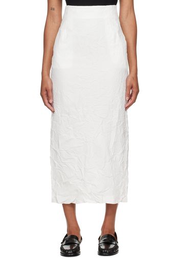 AURALEE White Wrinkled Maxi Skirt