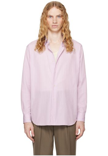 AURALEE Pink Suvin High Count Cloth Stripe Shirt