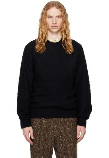 AURALEE Black Brushed Wool Cashmere Silk Sweater