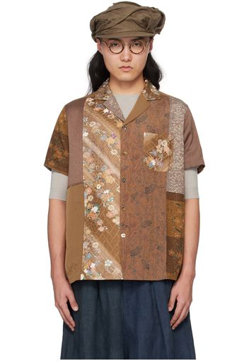 Aviva Jifei Xue Brown Patchwork Shirt