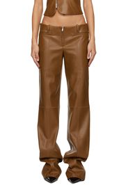 Aya Muse Tan Cida Faux-Leather Trousers