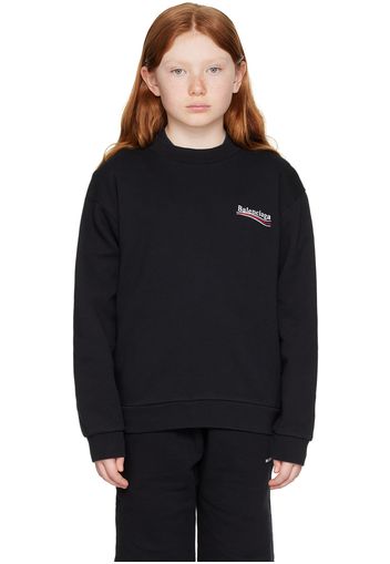 Balenciaga Kids Kids Black Embroidered Sweatshirt