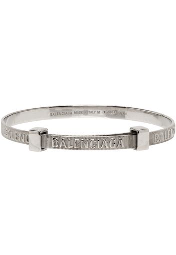 Balenciaga Silver Force Striped Bracelet