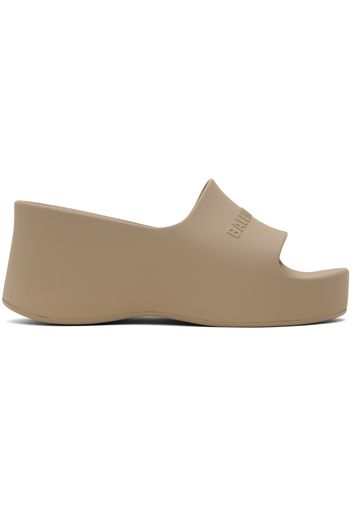 Balenciaga Taupe Chunky Wedge Sandals