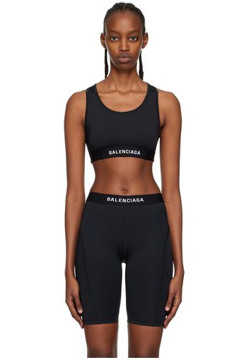 Balenciaga Black Elastic Sport Bra