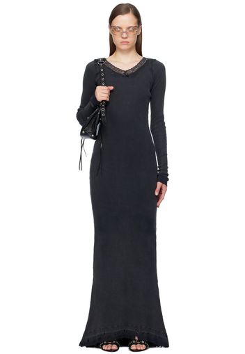 Balenciaga Black Lingerie Maxi Dress