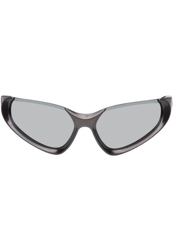 Balenciaga Silver Wraparound Sunglasses