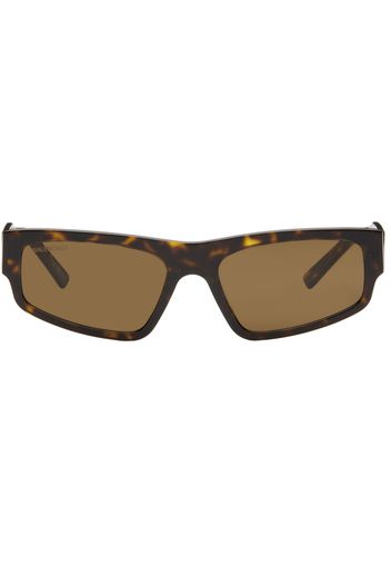 Balenciaga Tortoiseshell Rectangular Sunglasses