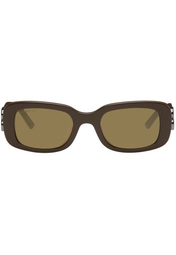 Balenciaga Brown Rectangular Sunglasses