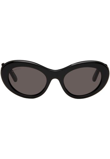 Balenciaga Black Oval Sunglasses