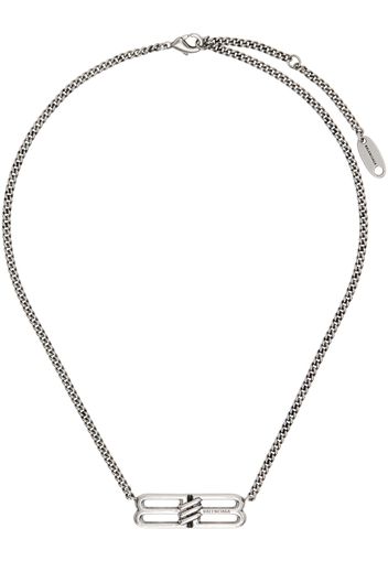 Balenciaga Gunmetal BB Icon Necklace