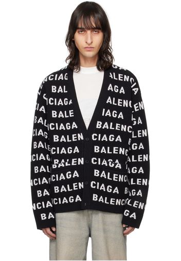 Balenciaga Black & White Button Cardigan