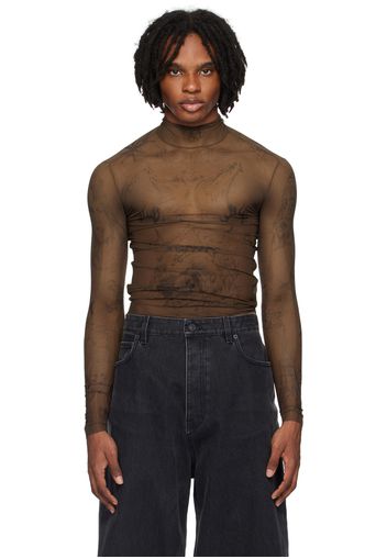 Balenciaga Brown Tat Turtleneck