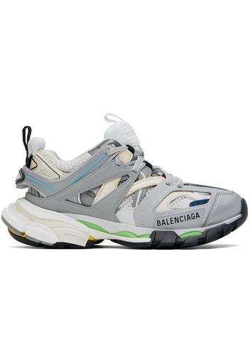 Balenciaga Silver & White Track Sneakers