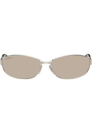 Balenciaga Silver Rectangular Sunglasses