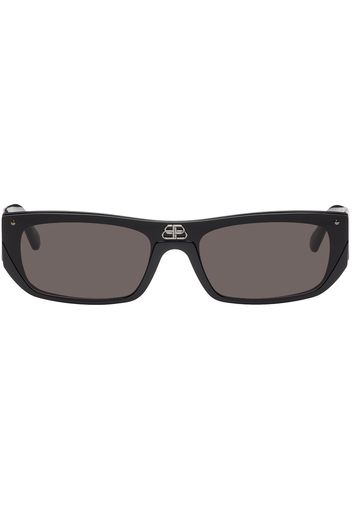 Balenciaga Black Shield Rectangle Sunglasses