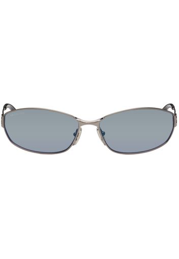 Balenciaga Gunmetal Rectangular Sunglasses