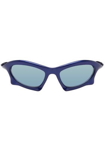 Balenciaga Blue Bat Rectangle Sunglasses