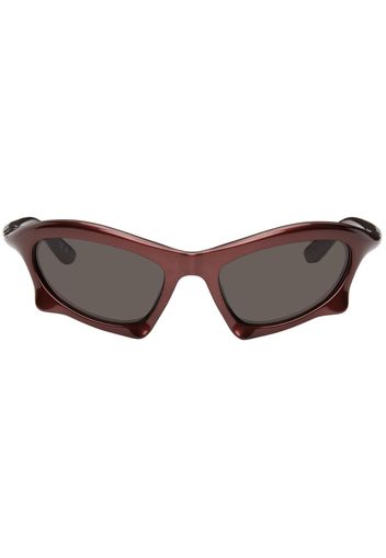 Balenciaga Burgundy Bat Rectangle Sunglasses