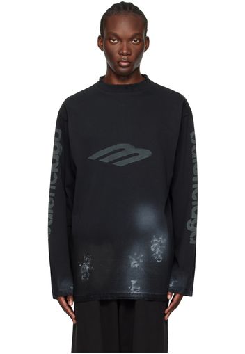 Balenciaga Black Graphic Long Sleeve T-Shirt