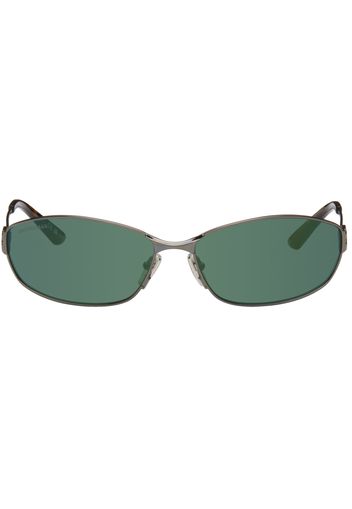 Balenciaga Gray Mercury Oval Sunglasses