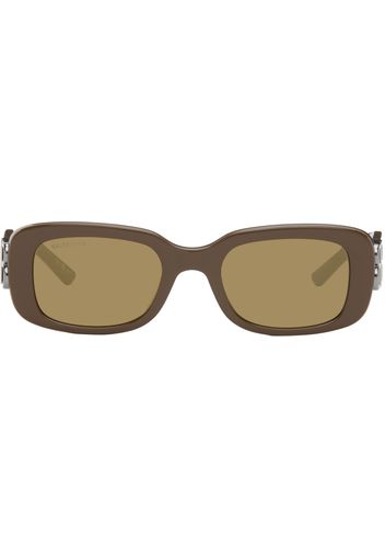 Balenciaga Brown Dynasty Rectangle Sunglasses