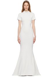 Balenciaga White Embroidered Maxi Dress