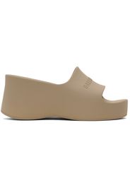 Balenciaga Taupe Chunky Wedge Sandals