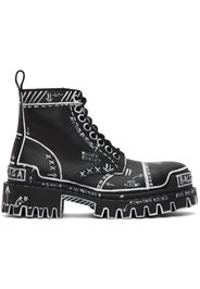 Balenciaga Black Strike Lace-Up Boots