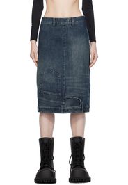 Balenciaga Blue Faded Denim Midi Skirt